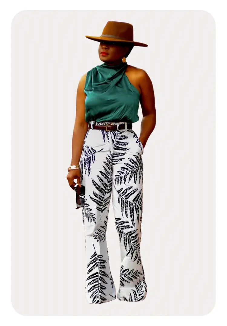 Leafy Ankara Print | Pants Alyson Amber