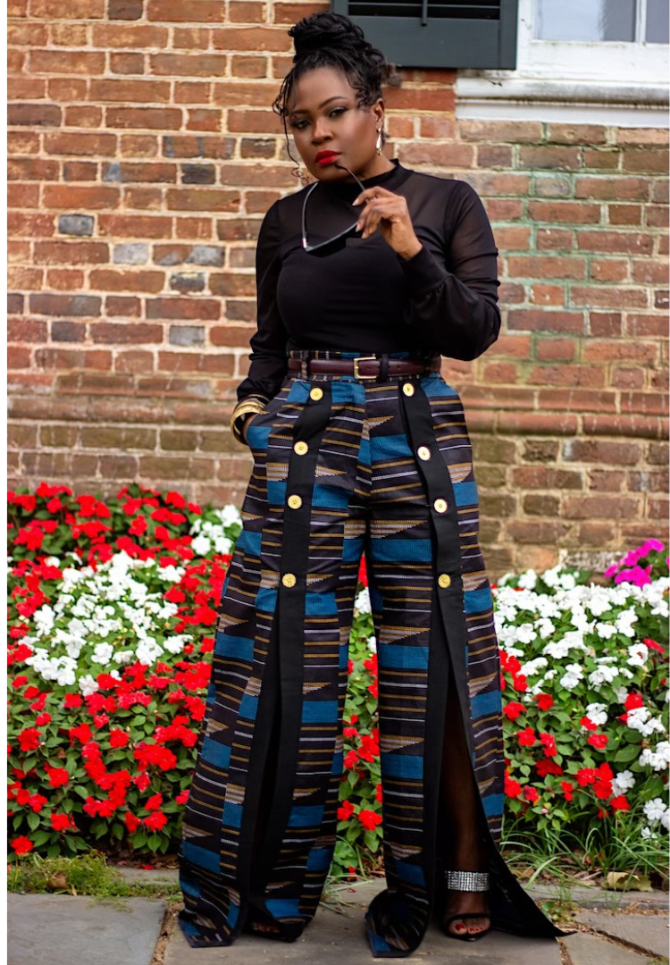 Estampado Ankara acampanado | Pantalones