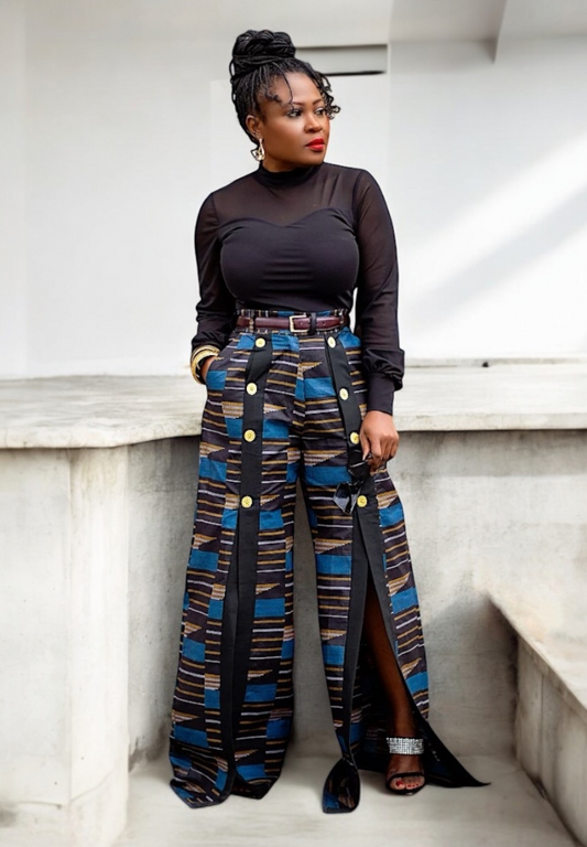 Estampado Ankara acampanado | Pantalones