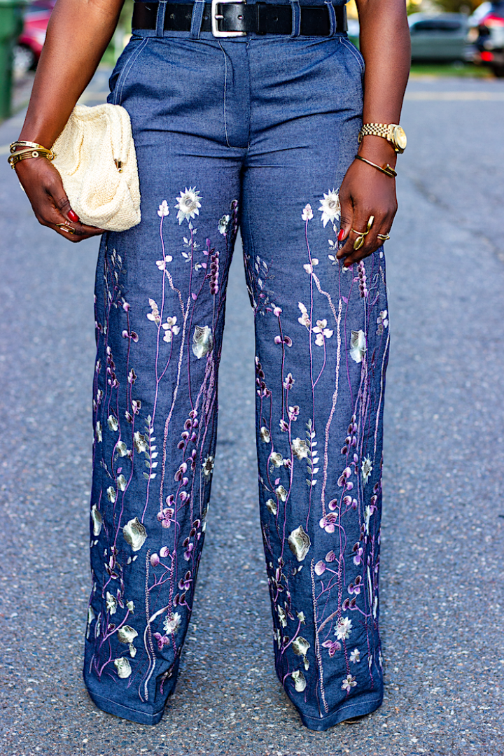 Floral Denim | Pants