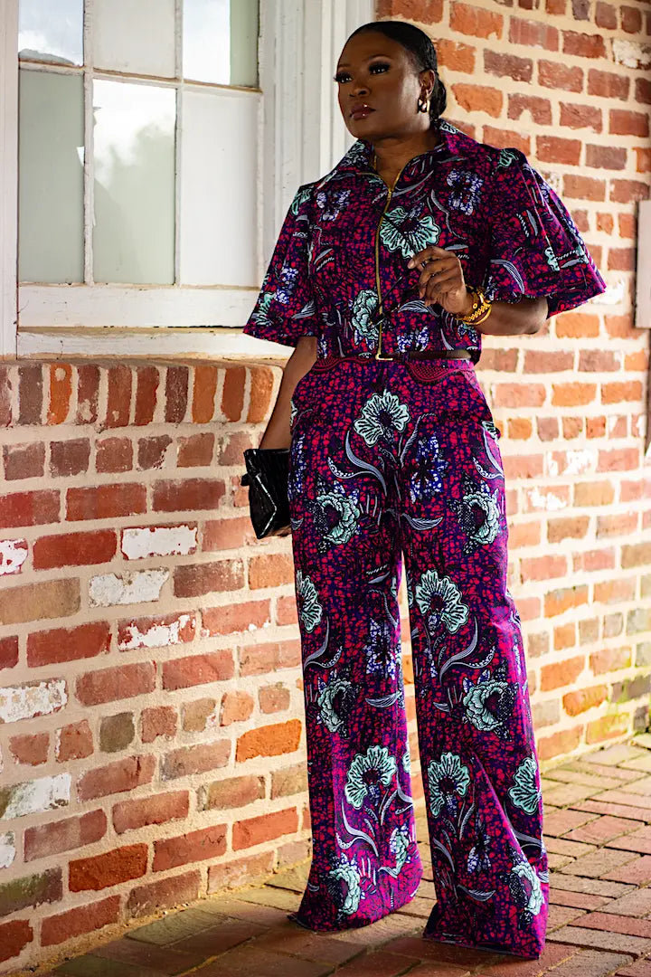 Magenta Floral Pants| Set Alyson Amber