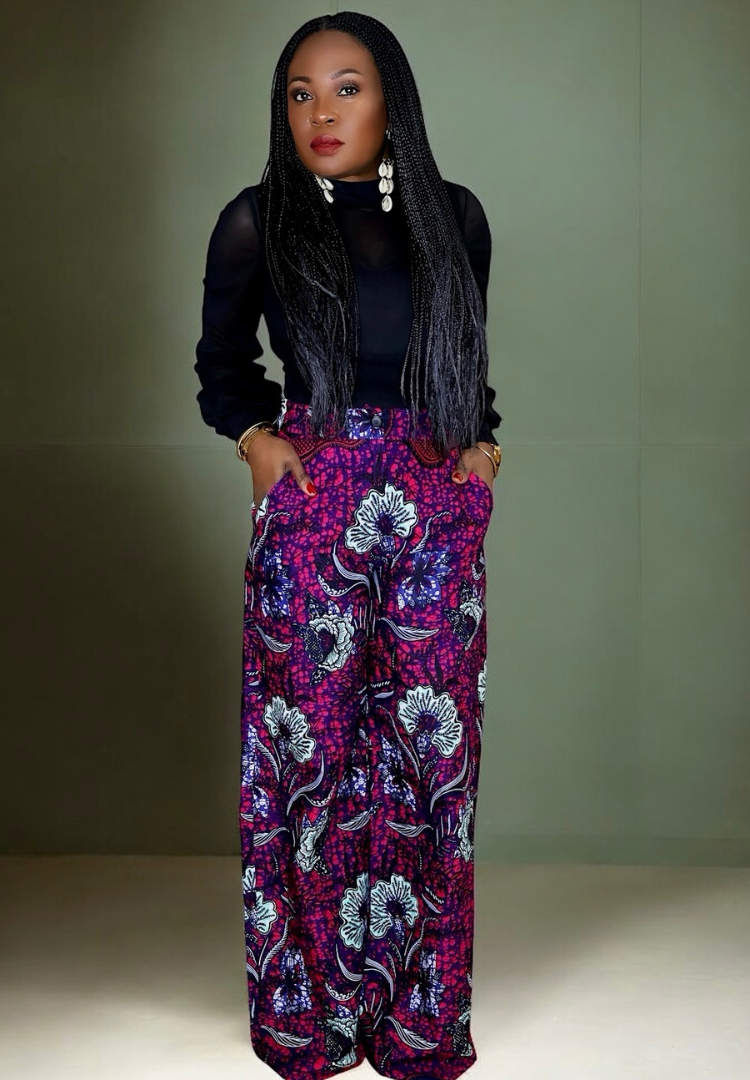 Estampado Ankara acampanado | Pantalones