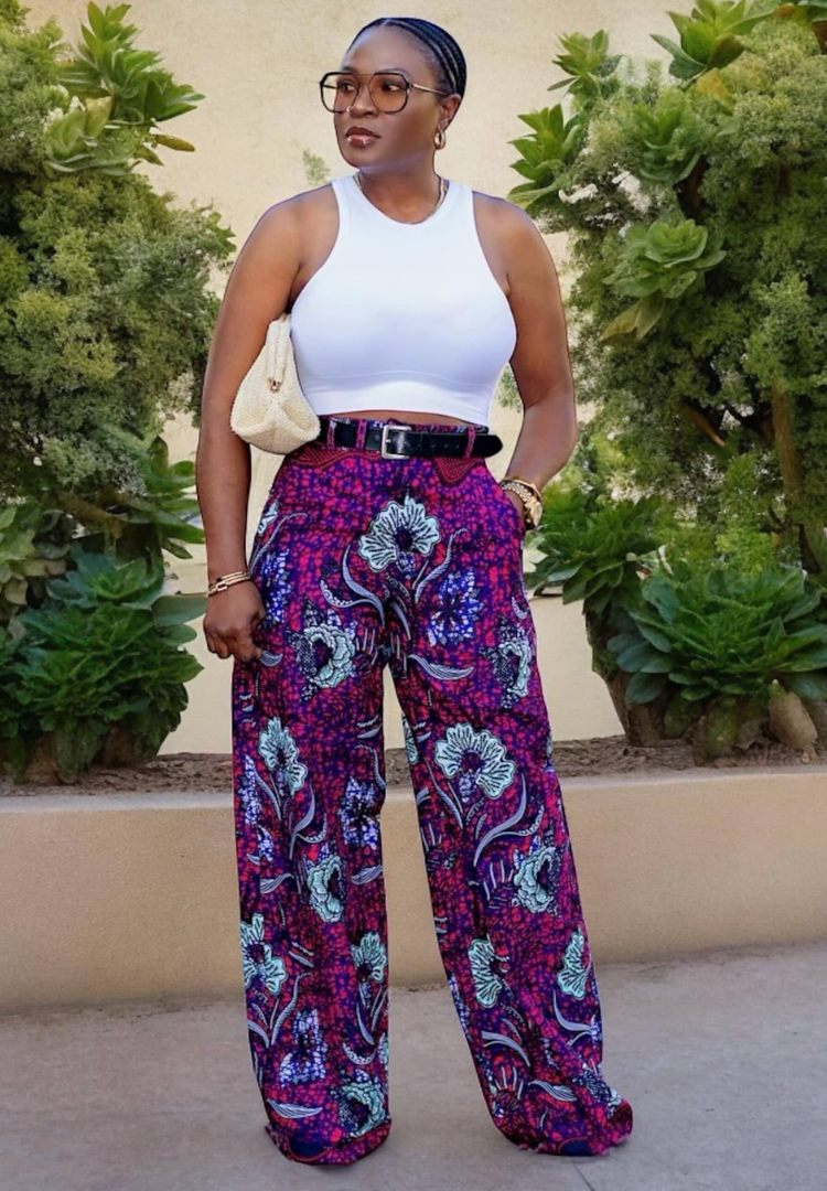 Estampado Ankara acampanado | Pantalones