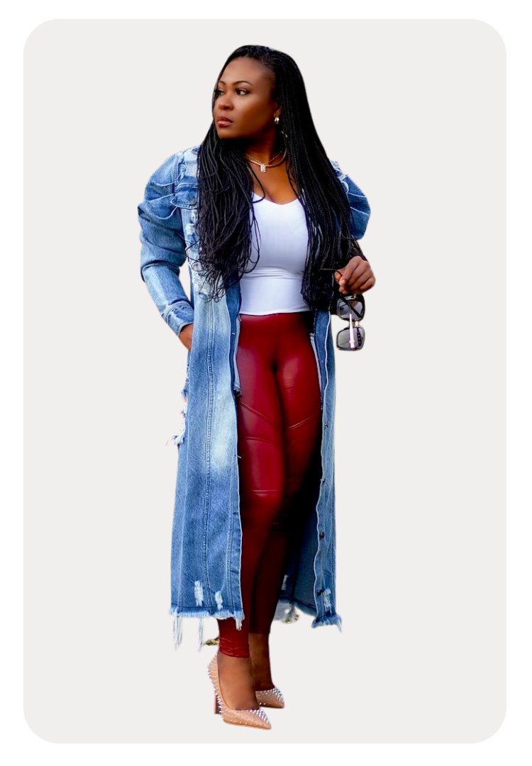 Denim jacket women distressed deals