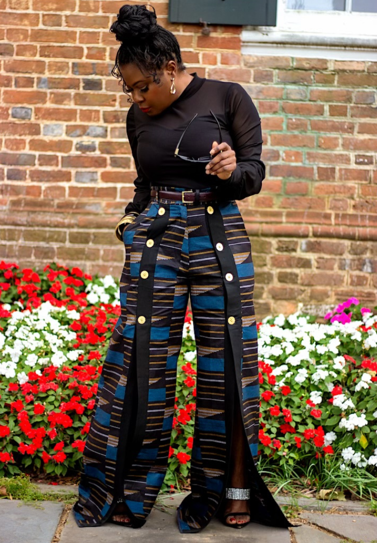 Estampado Ankara acampanado | Pantalones