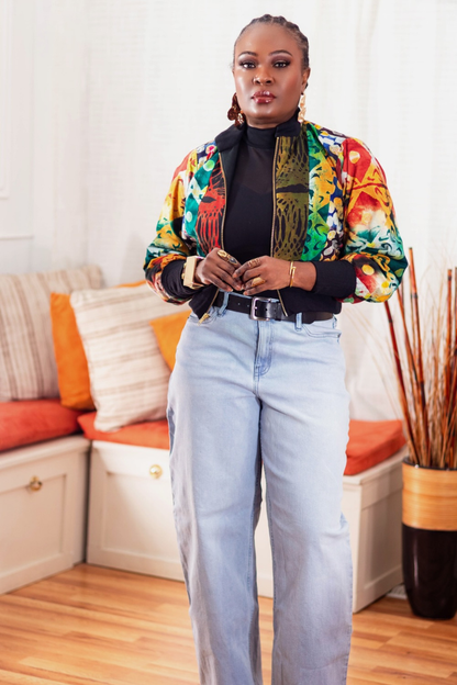 Batik Patched | Bomber Jacket