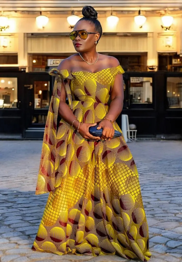 Ankara Sassy Maxi | Dress Alyson Amber