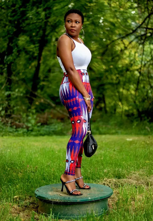 Diamond African Print leggings Alyson Amber