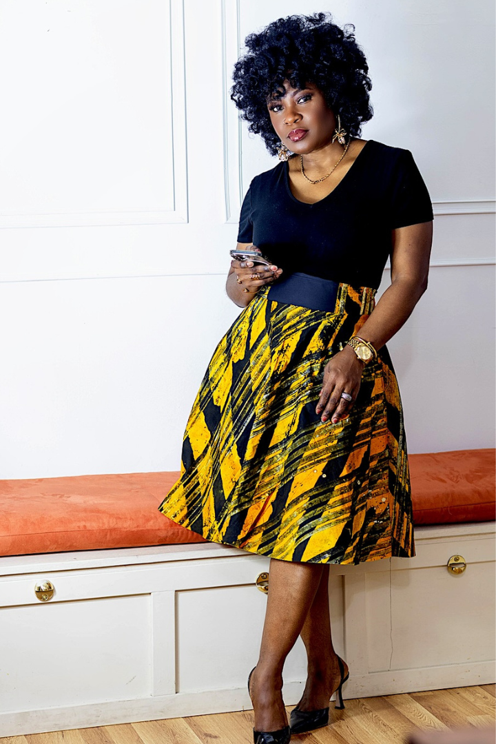 Ankara circle | Mini Skirt- Yellow