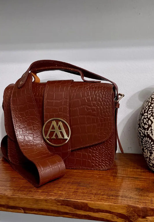 Crossbody leather bag ALYSON AMBER