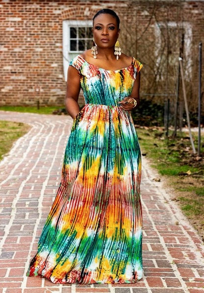 Multi color Tie-dye Maxi | Dress