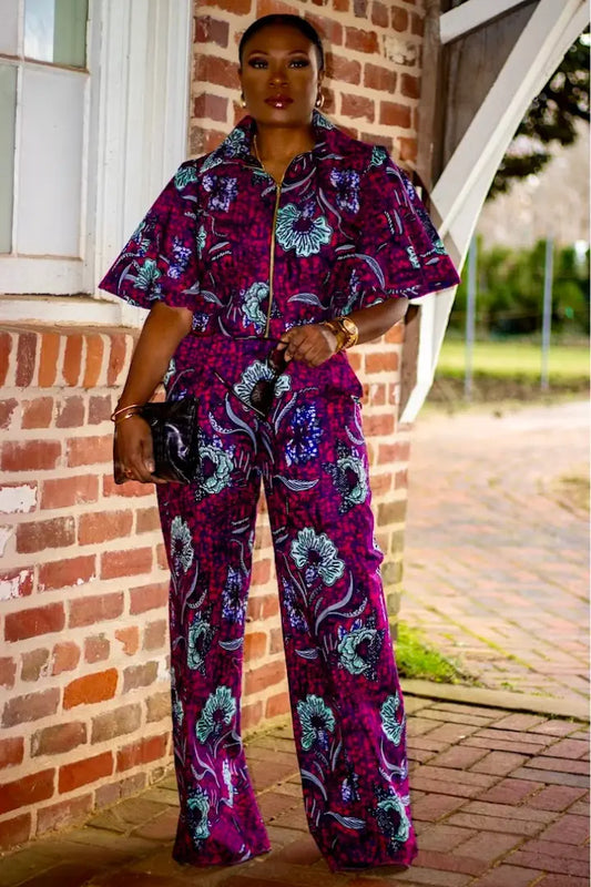 Magenta Floral Pants| Set Alyson Amber