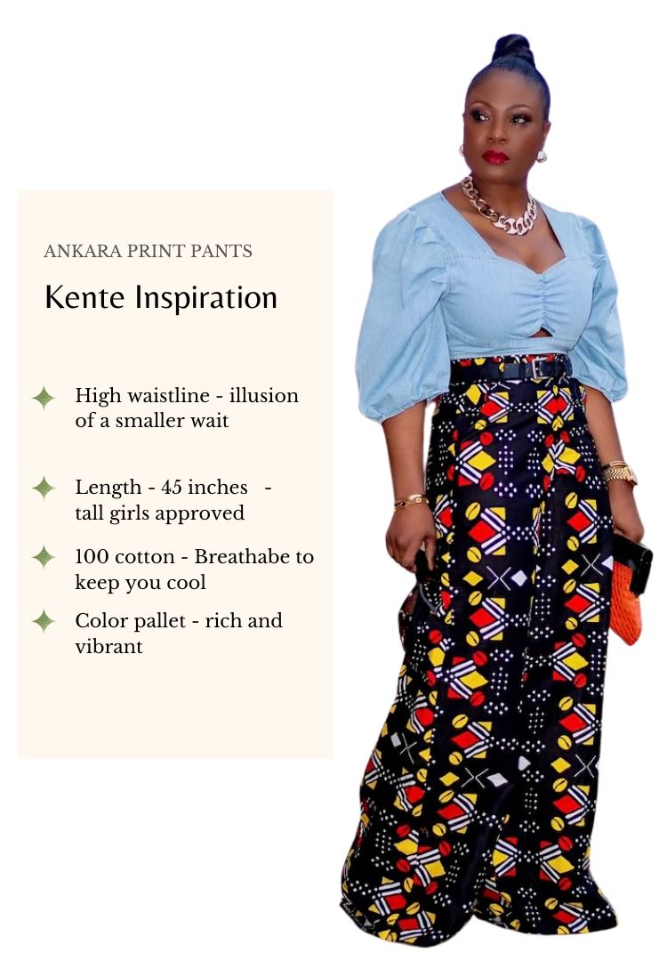 Inspiración de impresión Kente | Pantalones