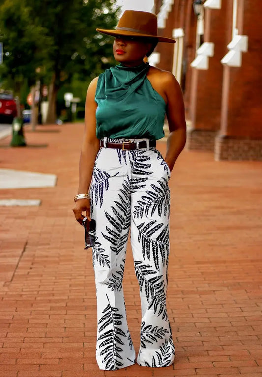 Leafy Ankara Print | Pants Alyson Amber