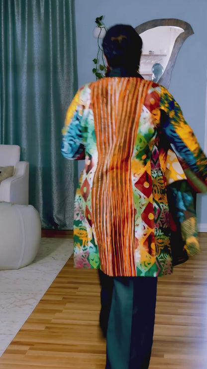 Batik Patched Coat | Trench